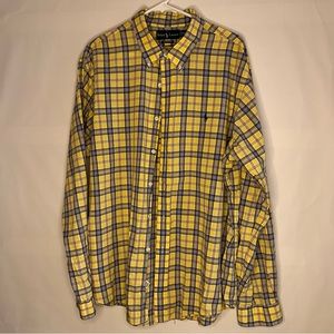Ralph Lauren long sleeve button down plaid shirt.  Size XX Large.